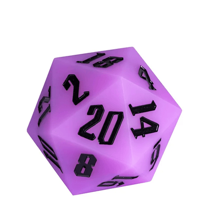 Jester's Bounce | 55mm Luminous D20 Silicone | Purple - Tabletop Dominion - We Print Miniatures