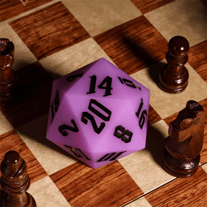 Jester's Bounce | 55mm Luminous D20 Silicone | Purple - Tabletop Dominion - We Print Miniatures