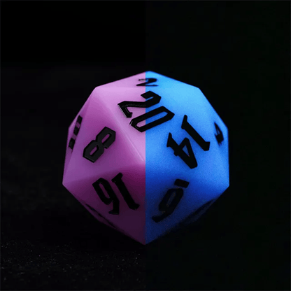 Jester's Bounce | 55mm Luminous D20 Silicone | Purple - Tabletop Dominion - We Print Miniatures
