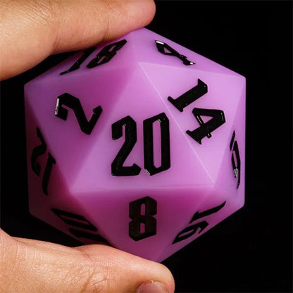 Jester's Bounce | 55mm Luminous D20 Silicone | Purple - Tabletop Dominion - We Print Miniatures