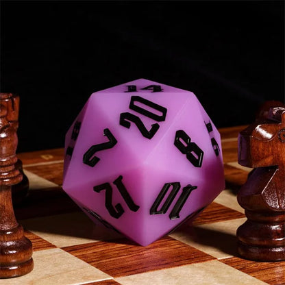 Jester's Bounce | 55mm Luminous D20 Silicone | Purple - Tabletop Dominion - We Print Miniatures
