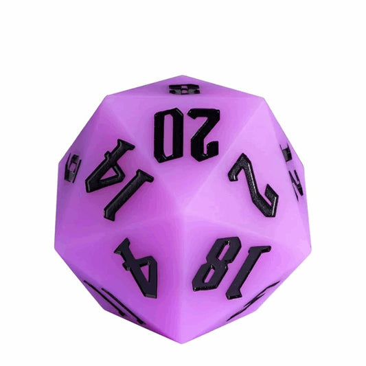 Jester's Bounce | 55mm Luminous D20 Silicone | Purple - Tabletop Dominion - We Print Miniatures