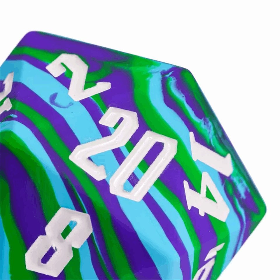 Jester's Bounce | D20 Silicone | Blue Green - Tabletop Dominion - We Print Miniatures