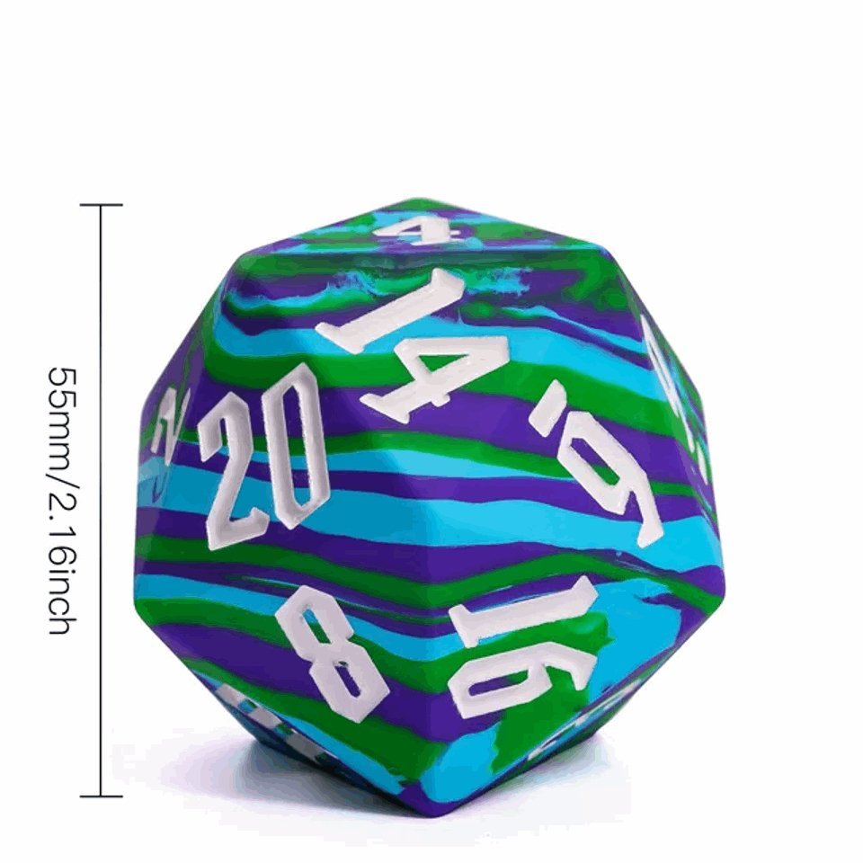 Jester's Bounce | D20 Silicone | Blue Green - Tabletop Dominion - We Print Miniatures