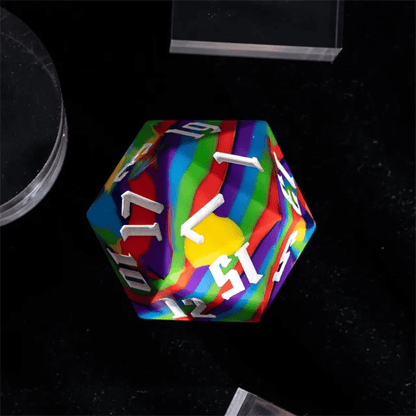 Jester's Bounce | D20 Silicone | Rainbow - Tabletop Dominion - We Print Miniatures
