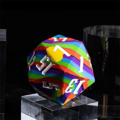 Jester's Bounce | D20 Silicone | Rainbow - Tabletop Dominion - We Print Miniatures