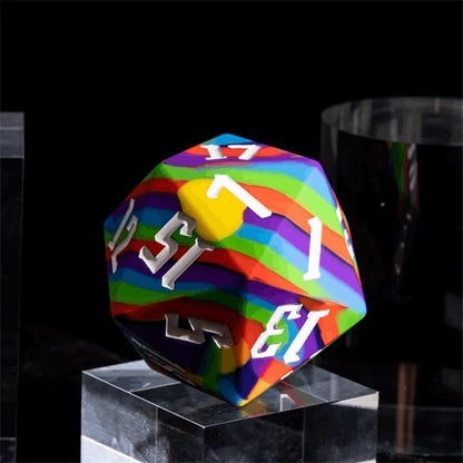 Jester's Bounce | D20 Silicone | Rainbow - Tabletop Dominion - We Print Miniatures