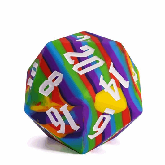 Jester's Bounce | D20 Silicone | Rainbow - Tabletop Dominion - We Print Miniatures