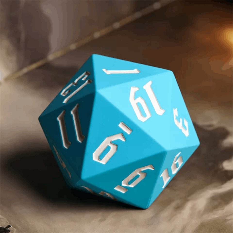 Jester's Bounce | D20 Silicone | Sky Blue - Tabletop Dominion - We Print Miniatures