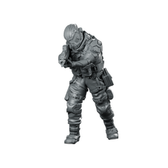 Jett Techno Guard Cyberpunk Miniature Armored Rifleman Miniature 360 Spin 01