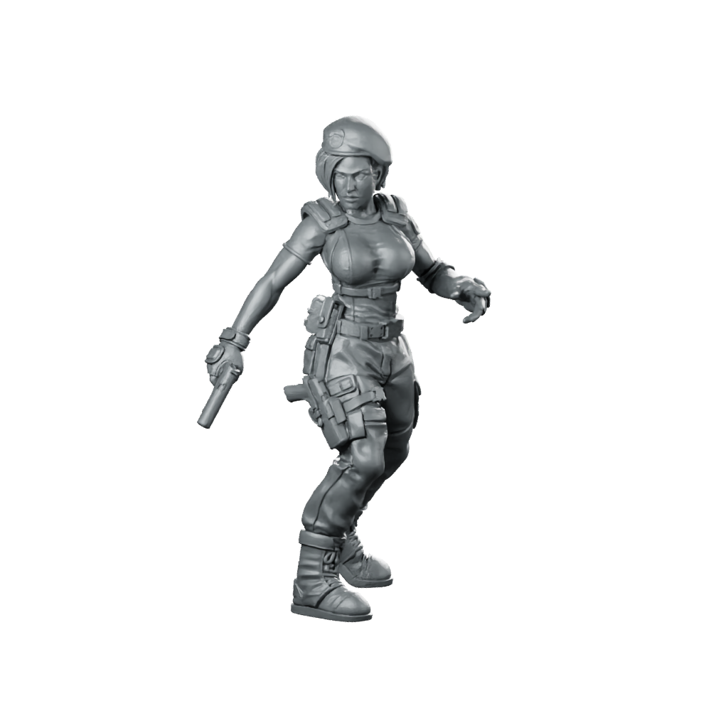 Jillian Velentines Special Operation Agent Miniature Sci-Fi Revolver Miniature 360 Spin 01