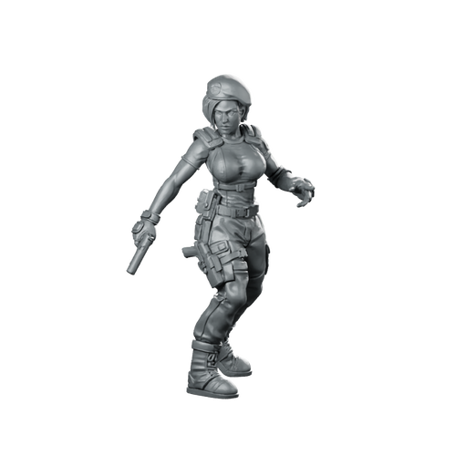 Jillian Velentines Special Operation Agent Miniature Sci-Fi Revolver Miniature 360 Spin 01