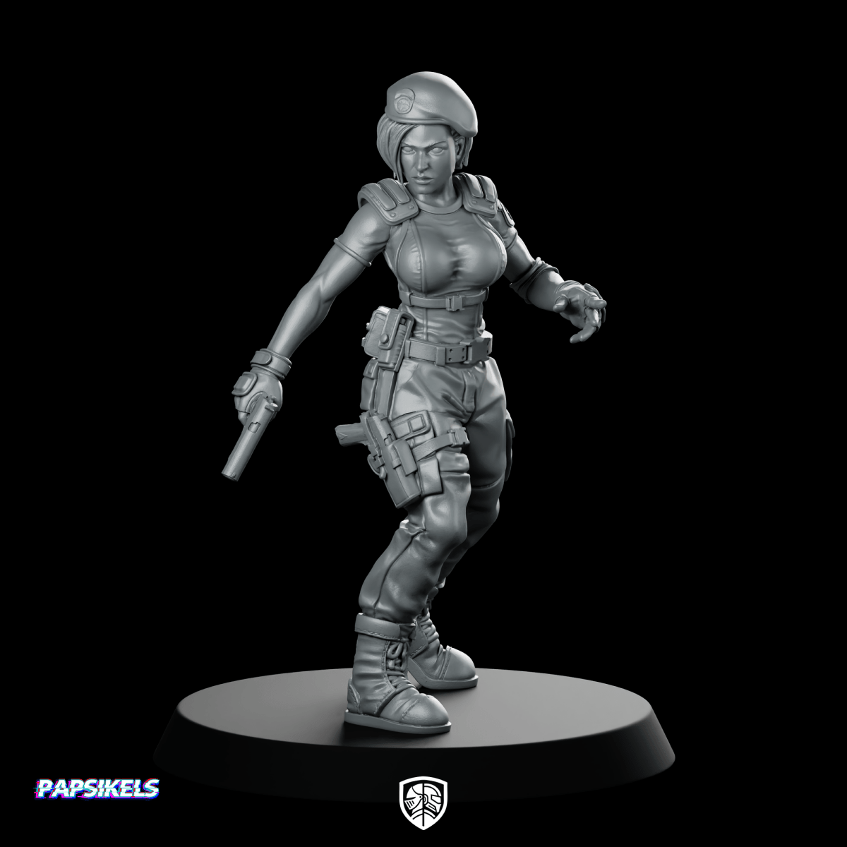Jillian Velentines Special Operation Agent Miniature Sci - Fi Revolver - Papsikels Miniatures - We Print Miniatures