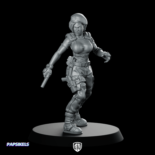 Jillian Velentines Special Operation Agent Miniature Sci - Fi Revolver - Papsikels Miniatures - We Print Miniatures