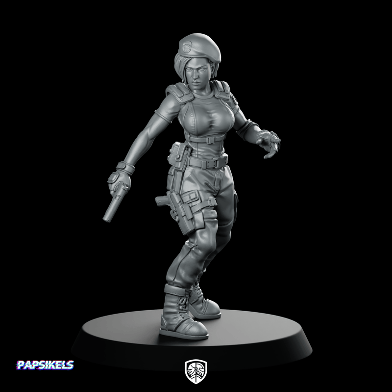 Jillian Velentines Special Operation Agent Miniature Sci - Fi Revolver - Papsikels Miniatures - We Print Miniatures