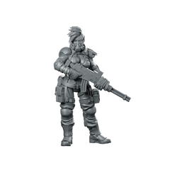 Joey Pratts Ganger Miniature Cyberpunk Heavy Gunner Miniature 360 Spin 01