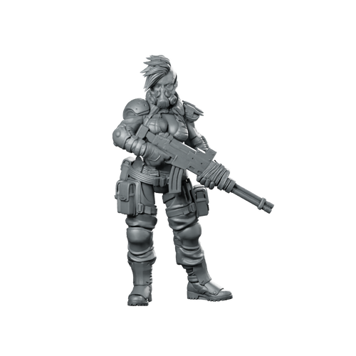 Joey Pratts Ganger Miniature Cyberpunk Heavy Gunner Miniature 360 Spin 01