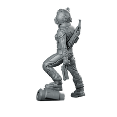 Johan Ghosthaul Pike 1 Miniature Cyberpunk Sci-Fi Operative Miniature 360 Spin 01