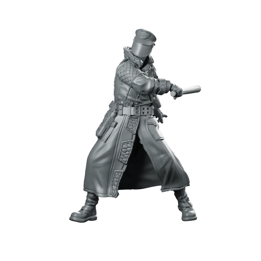John Q Law 3 Cyberpunk Miniature Enforcer Miniature 360 Spin 01