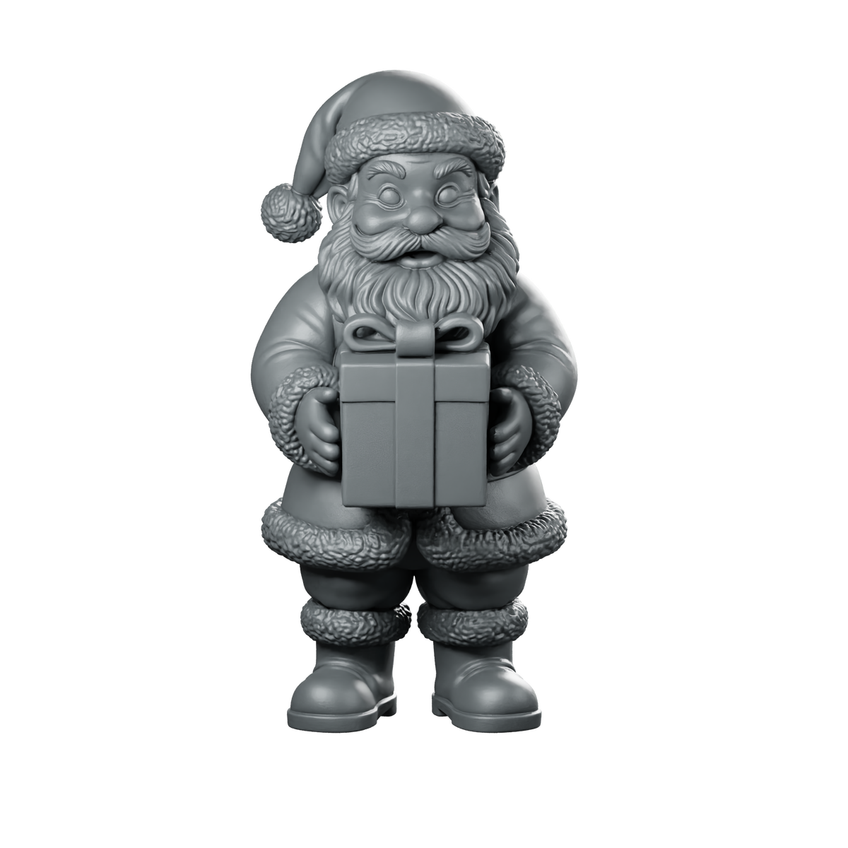 Jolly Santa With Present Miniature Christmas Gift Miniature 360 Spin 01