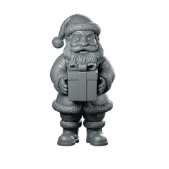 Jolly Santa With Present Miniature Christmas Gift Miniature 360 Spin 01