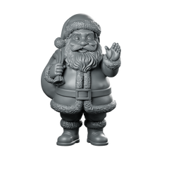 Jolly Santa With Sack Miniature Waving Festive Miniature 360 Spin 01