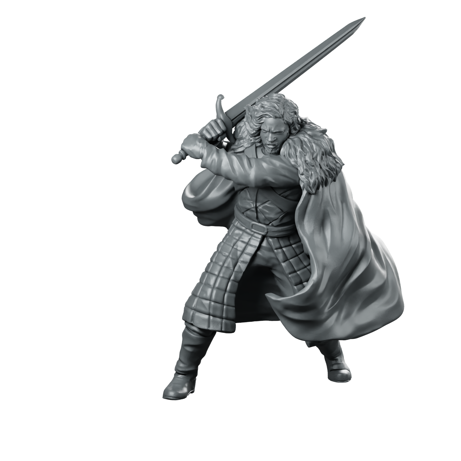 Jorlan Frost Miniature Fur Cloaked Swordsman Miniature 360 Spin 01