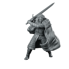 Jorlan Frost Miniature Fur Cloaked Swordsman Miniature 360 Spin 01