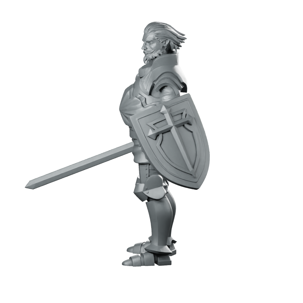 Josef Miniature Armored Sword Shield Warrior Hero Miniature 360 Spin 01