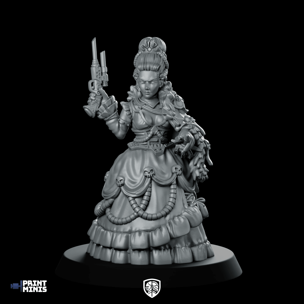 Josefina Miniature Cyberpunk Noble Gunslinger Sci - Fi Skirmish - PrintMinis - We Print Miniatures