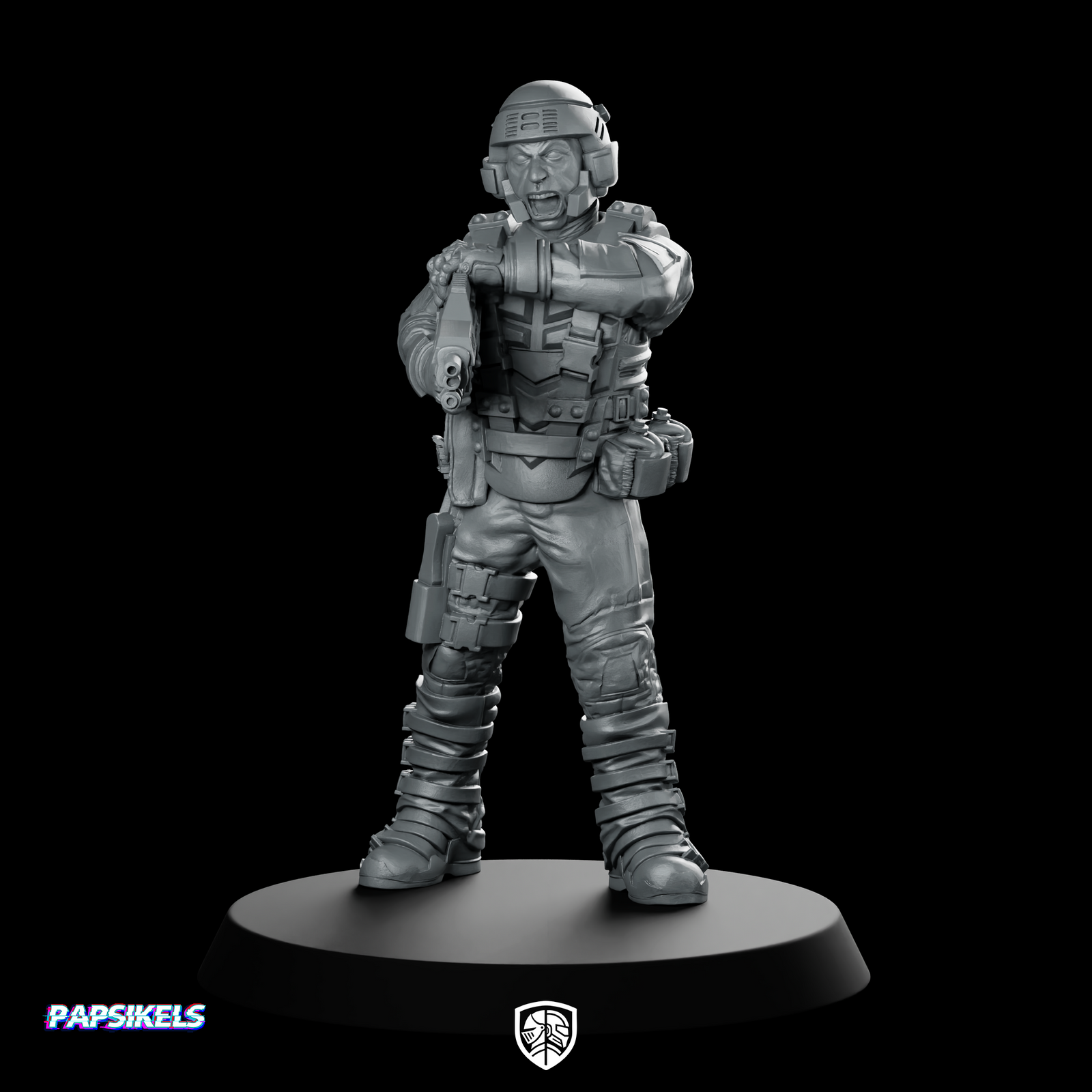 Jun Niebres Soldier Cyberpunk Miniature Tactical Rifle Mercenary