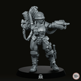 Jungle Lieutenant Bolter Thong Miniature - Across The Realms - We Print Miniatures