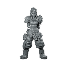 Junk Girl Scrapper Miniature Wasteland Bounty Hunter Miniature 360 Spin 01