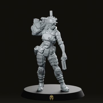 Justyne Clevel Cyberpunk Miniatuur Sci-Fi Vrouwelijke Agent