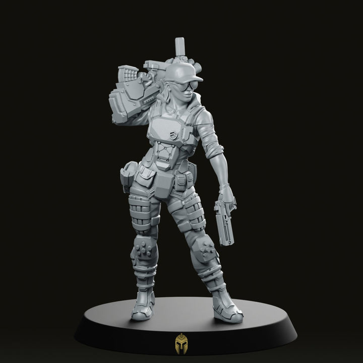 Justyne Clevel Cyberpunk Miniature Sci-Fi Female Operative