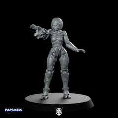 Jynza Female Cyberbabe Miniature Sci-Fi Cyborg Leader