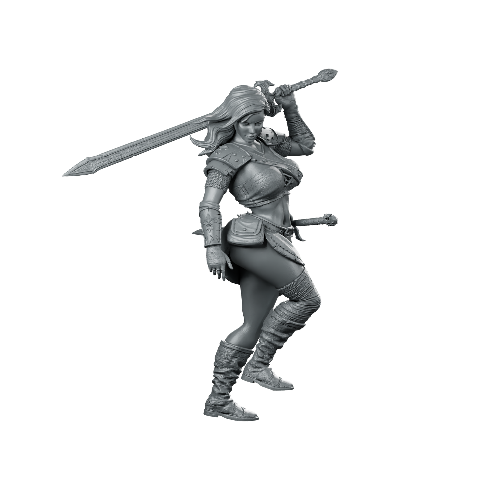 Kaelara Iceblade 32 Miniature Female Elf Warrior Miniature 360 Spin 01