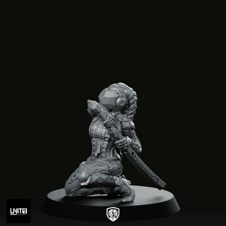 Kamikaze Orphansv1 Cyberpunk Miniature Kneeling Operative