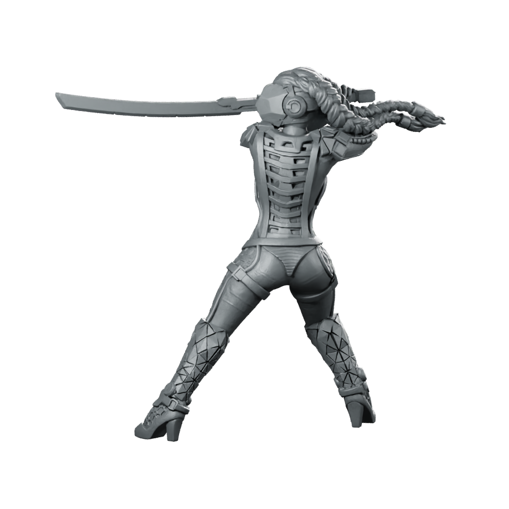 Kamikaze Orphansv 3 Miniature Cyberpunk Assassin Miniature 360 Spin 01