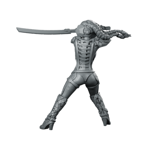 Kamikaze Orphansv 3 Miniature Cyberpunk Assassin Miniature 360 Spin 01