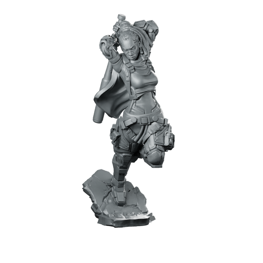 Kamilah Wright Dub Witch 1 Miniature Cyberpunk Miniature 360 Spin 01