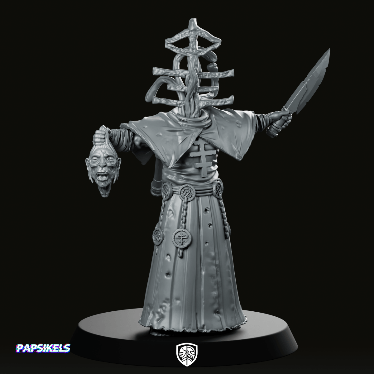 Kar Chorister Of Brutality Miniature Cyberpunk Zealot Enforcer - Papsikels Miniatures - We Print Miniatures