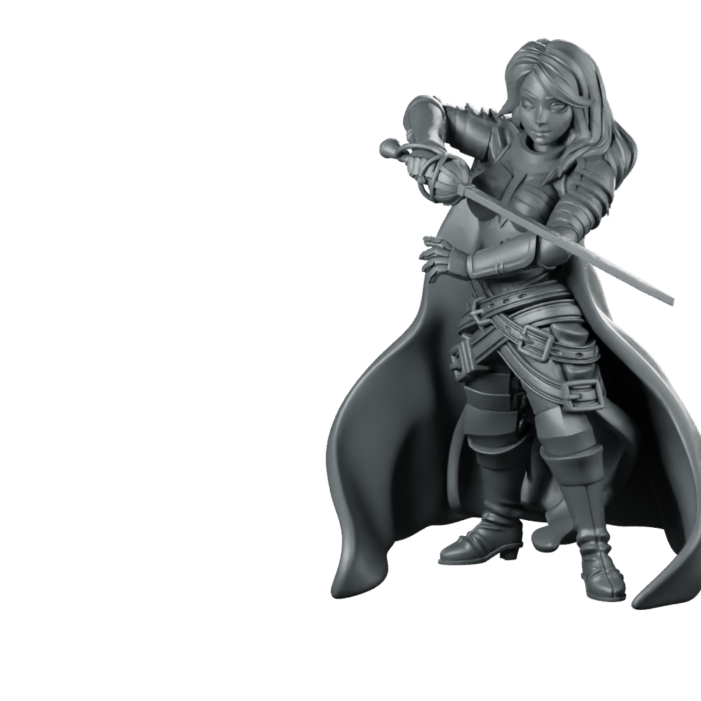 Katalina Miniature Duelist Swordswoman Miniature 360 Spin 01