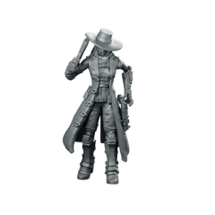 Kate Bane 2 Miniature Cyberpunk Gunslinger Hero Miniature 360 Spin 01