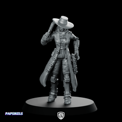 Kate Bane 2 Miniature Cyberpunk Gunslinger Hero - Papsikels Miniatures - We Print Miniatures