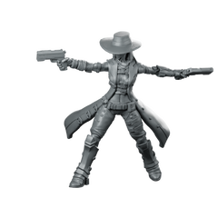 Kate Bane 3 Miniature Dual-Pistol Cyberpunk Gunslinger Hero Miniature 360 Spin 01