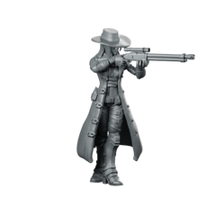 Kate Bane 4 Miniature Cyberpunk Sniper Gunslinger Miniature 360 Spin 01