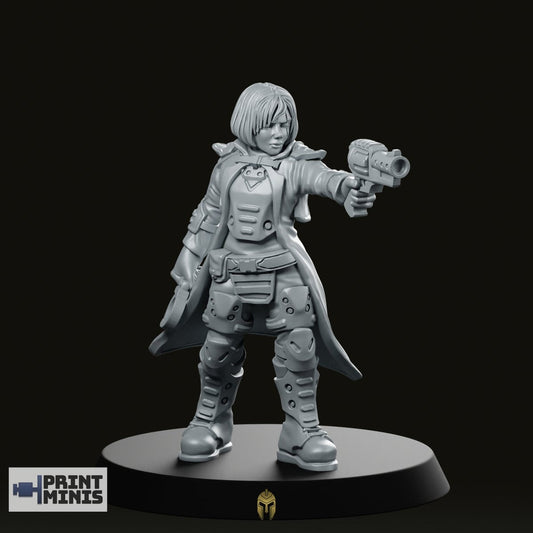 Katja Masked Watch Inspector Miniature -PrintMinis - We Print Miniatures