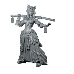 Katsumi Monk Miniature Katana Fantasy Resin Hero Miniature 360 Spin 01