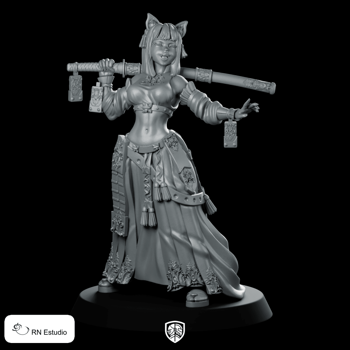 Katsumi Monk Miniature Katana Fantasy Resin Hero - RN Estudio - We Print Miniatures